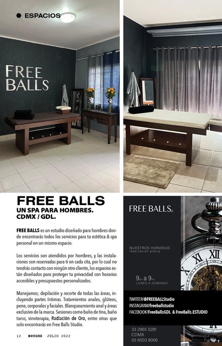 Un SPA para HOMBRES atendido por HOMBRES ??????? El espacio del mes en BOYSMX es @FREEBALLStudio  Agenda
