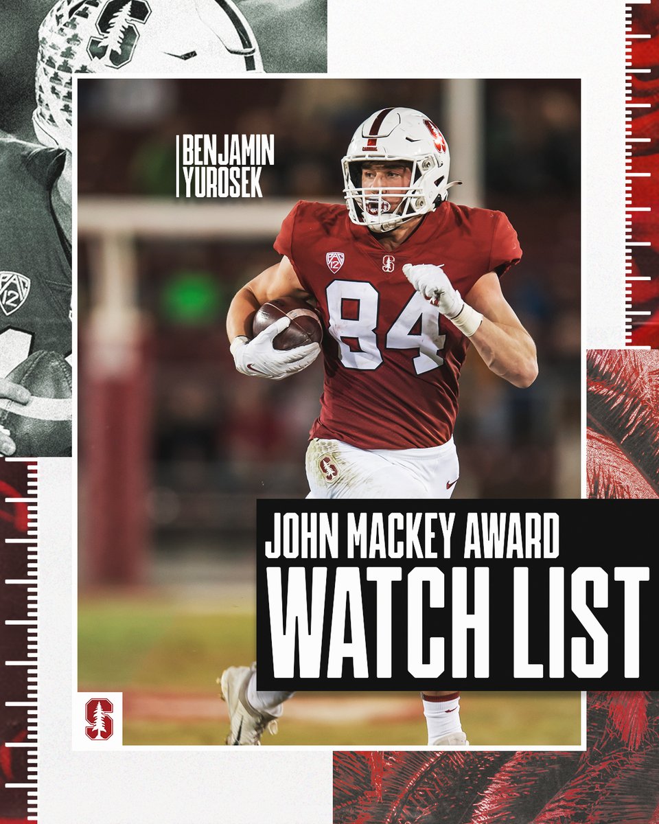 No surprise one of the nation's best tight ends plays on The Farm. @BYurosek is on the @JohnMackeyAward watch list! 🗞 » stanford.io/3IZxycQ #GoStanford