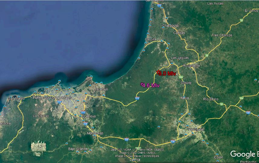 IGecuador's tweet photo. #SISMO Informe Sísmico Especial N° 2022-006
SISMOS EN LA PROVINCIA DE MANABÍ
Ocurrido el viernes 22 de julio de 2022 a las 02h57 TL, Mag: 5.00 MLv Lat: -0.93 Lon: -80.52 Prof: 13.30km, localizado en Ecuador - Manabi 
Revisarlo en: https://t.co/Q3IdlRMDPV https://t.co/d14Rzxk3il