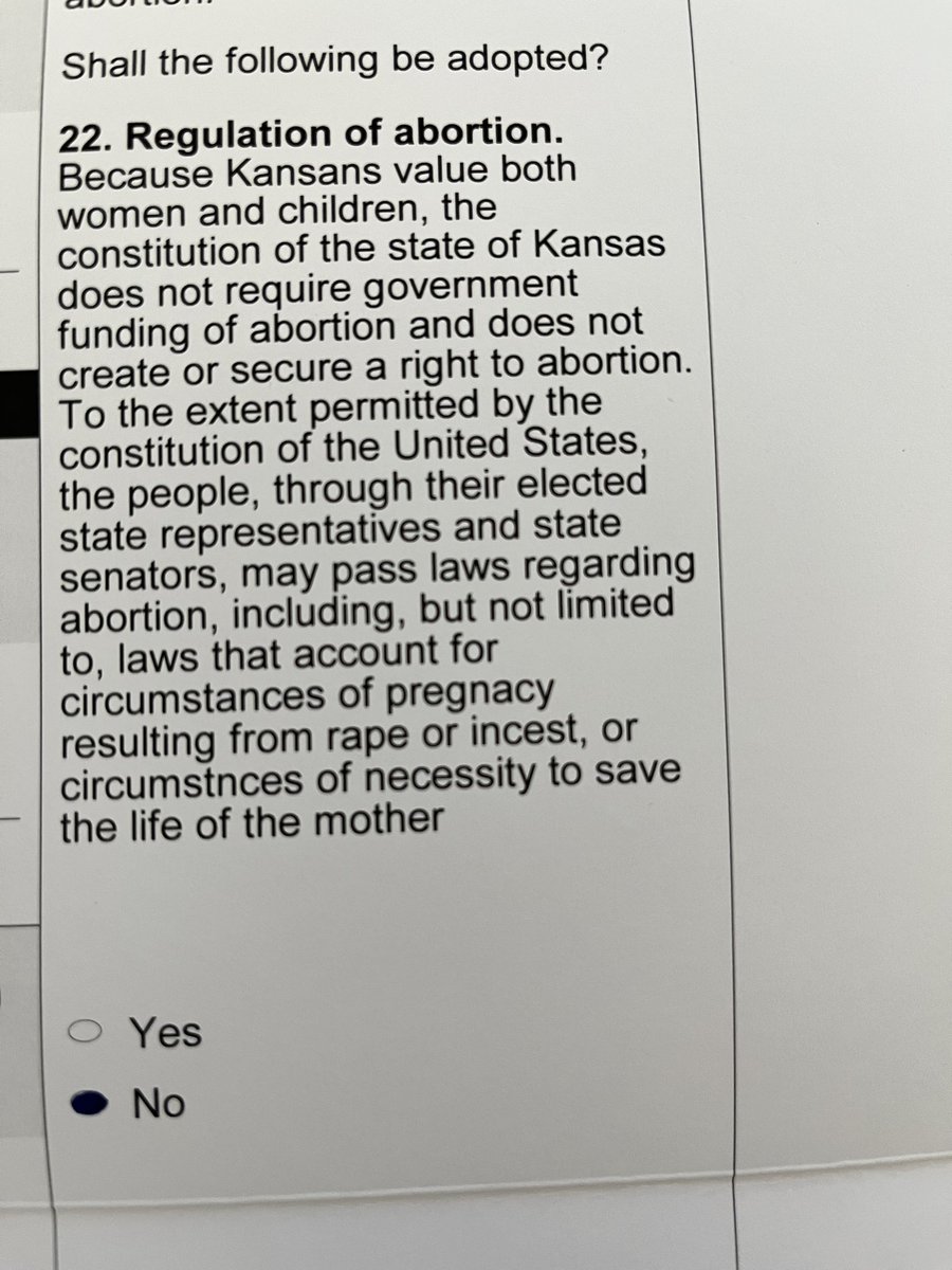 Kansas will be the first state to vote on the issue of abortion on August 2. Here is the rigged question on the ballot.