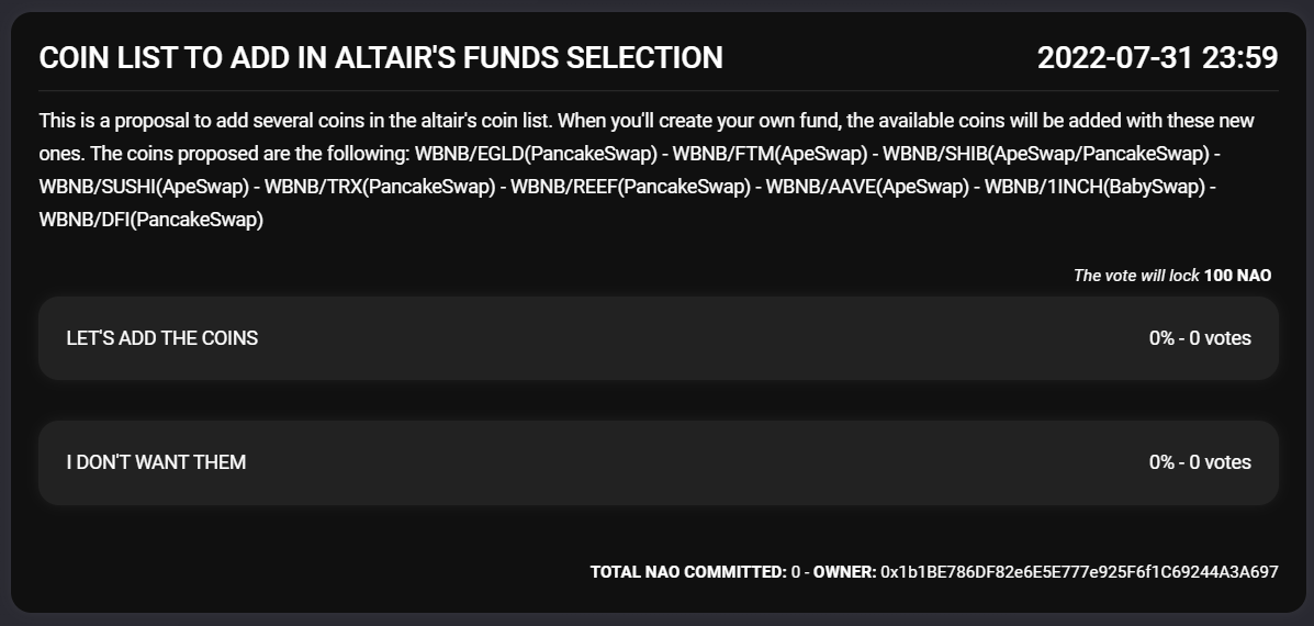 old_accountnax's tweet photo. 👑NAO VOTING PROPOSAL 

A new proposal has been added to our voting system on NAO.

https://t.co/TPd0nKeXM6

The proposal will expire on July 31, 2022 at 11:59 pm. https://t.co/uikdA5YmQy