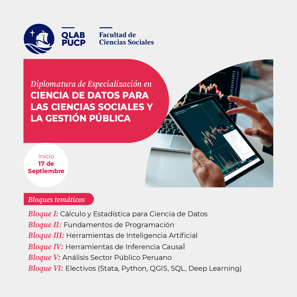 qlabpucp's tweet photo. 📣 Diplomatura de Especialización en Ciencia de Datos para las CC. SS. y la Gestión Pública

💻 Modalidad: 100% virtual
📅 Inscripciones hasta el 17 de septiembre
✅ Brochure: https://t.co/kfJAtyT2Cp
🟢 Correo: fmotta@pucp.edu.pe
🟢 WhatsApp: +51 997 415 622

#Ciencia_de_datos https://t.co/mxw0NlNzHd