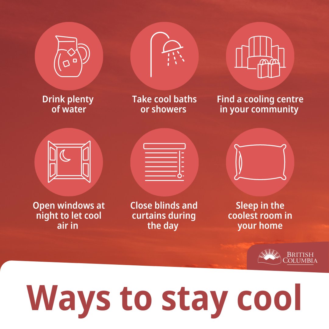 Be prepared for the Summer heat and please check in on the vulnerable people in your life.
Learn more tips to keep you and your family safe: gov.bc.ca/ExtremeHeat #BCHeat ☀️