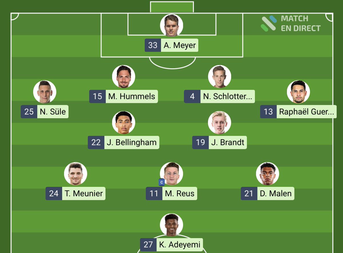 Dortmund_French's tweet photo. 👕 La composition de départ du Borussia Dortmund pour le match face à Villarreal!
Pour rappel, le match est diffusé gratuitement sur la chaîne YouTube du club. Coup d’envoi : 19h00!
#BVBVCF #BVB https://t.co/ywcJ7uJMaP