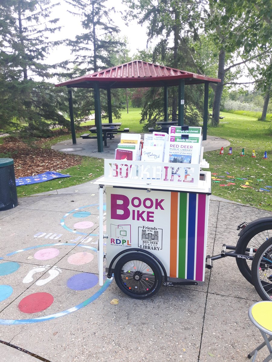 Join us today at the Bower Ponds playground until 11:30am! We have lots of games set up so your kids are sure to have fun! #RDPL #RDPLBookBike #RedDeer #yqf