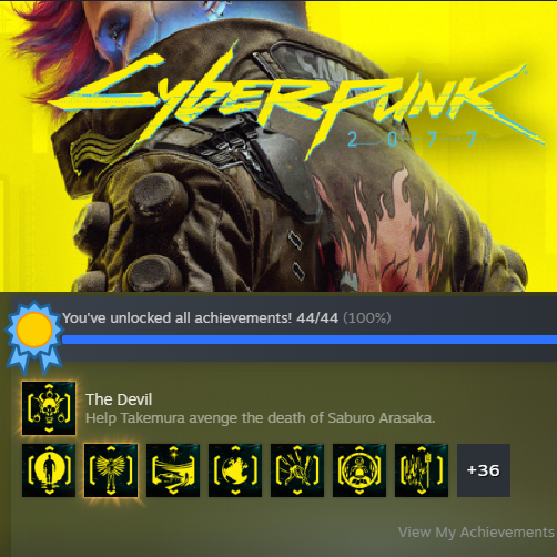 So long, Night City. This game was definitely a blast, at times I felt I completely lost myself in this world

#cyberpunk2077