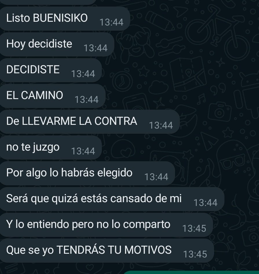 juanpedr0c's tweet photo. Después el loco dramático es uno https://t.co/R473rD5pDb