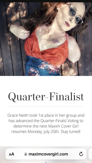 Next round starts Monday!!! I MADE IT TO THE QUARTER FINALS!!!!! #maximcovergirl2022 #maximcovergirl2022contestant<a href="/tag/amputee"class="tags"><span>#amputee</span></a><a href="/tag/amputeemodel"class="tags"><span>#amputeemodel</span></a><a href="/tag/maximcovergirl2022"class="tags"><span>#maximcovergirl2022</span></a><a href="/tag/m"class="tags"><span>#m</span></a>