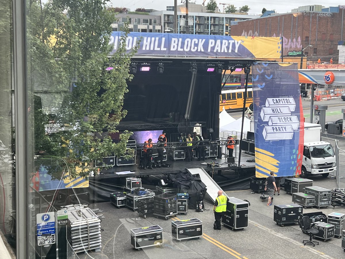 leopd's tweet photo. The view from Groundlight’s office of the Capitol Hill Block Party main stage. #startupperks https://t.co/wBoylql2CQ