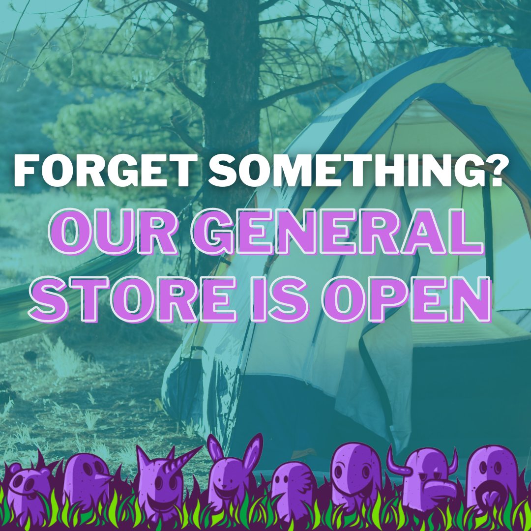GATES ARE OPEN! 🤩 As you settle in for the weekend, check out our General Store. Don't stress over forgetting something; we got y'all covered! 🔥