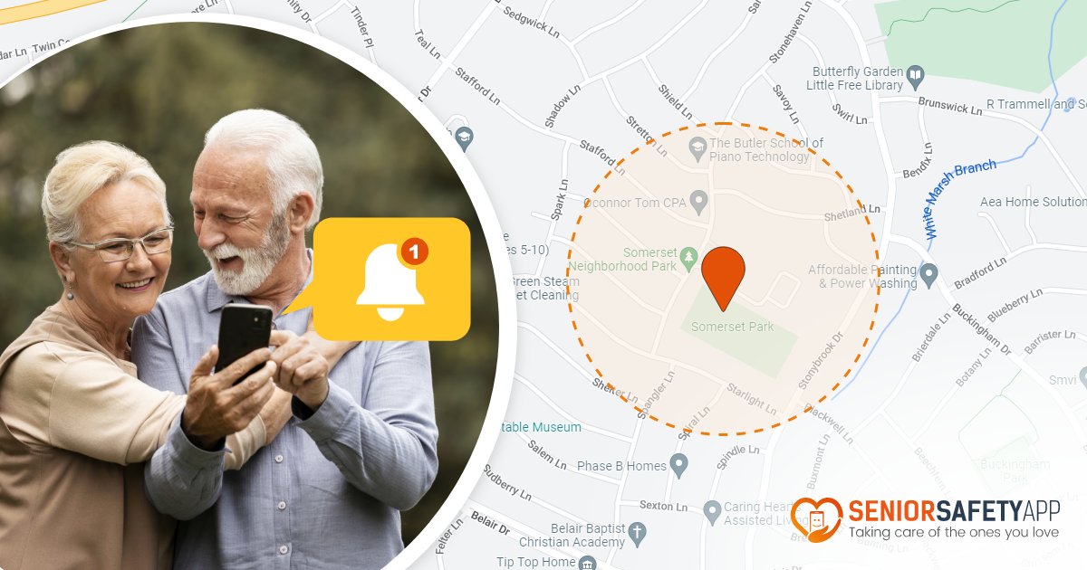 SeniorSafetyApp's tweet photo. One of the major features of the #SeniorSafetyApp is geo-fencing alerts, which allow you to set safe parameters or geo-fences around areas where your #elderly loved one spends the most time. Download the Senior Safety App now - https://t.co/YpG8zx2NXq
#eldercare #seniorsafety https://t.co/EzPZ0qRHQz