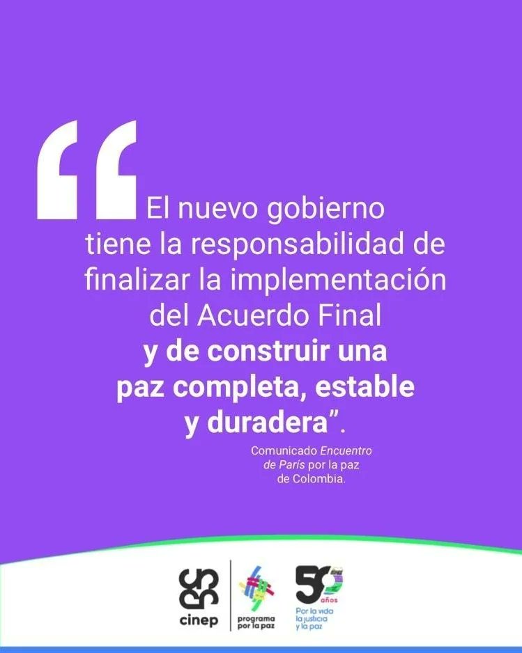 CINEP_PPP's tweet photo. Comunicado del Encuentro de París por la paz de Colombia. #Cinep https://t.co/nuk9t5hygU