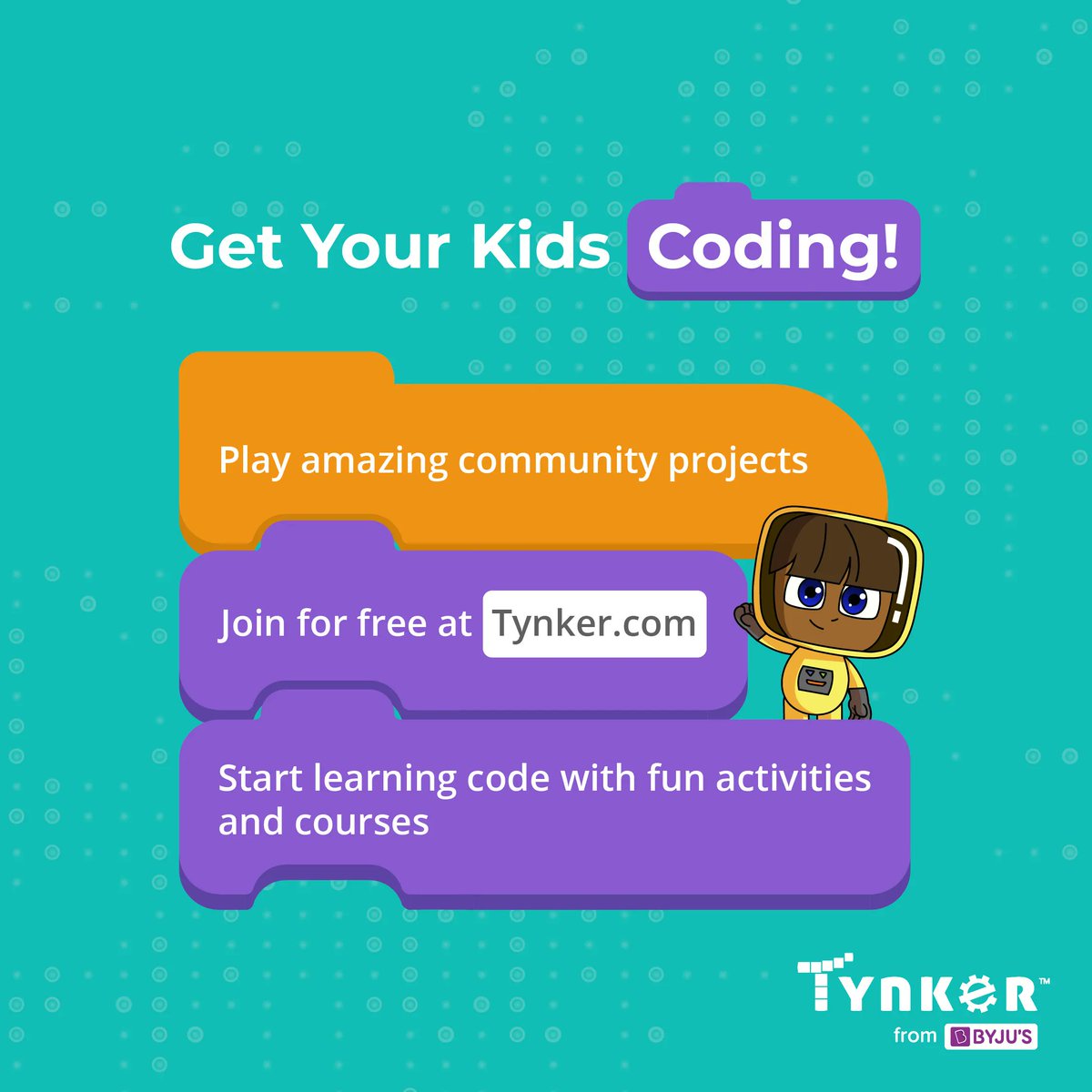 gotynker's tweet photo. Jumpstart their skills at an early age! Create a FREE account on https://t.co/DX3GekMgjg 

#TynkerCoding #CodingforKids #KidsCodingPlatform #LearnCoding https://t.co/0n8higkG9g