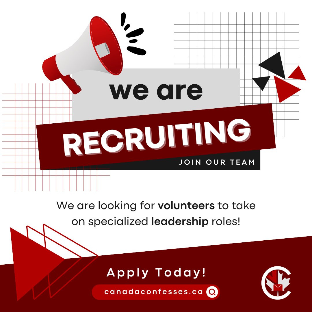ConfessesCanada's tweet photo. We are #recruiting! #Canada Confesses is looking for skilled individuals passionate about social justice to take on specialized leadership #volunteer roles and join our growing team. View the full volunteer package and apply via https://t.co/vMglCscMbE https://t.co/ecglLG6QMN