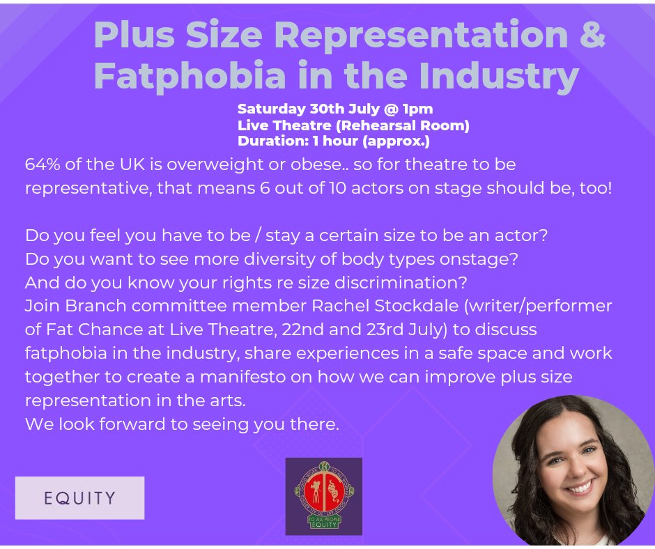 EVENT ANNOUNCEMENT: Committee member <a href="/rachelstocky/">Rachel Stockdale</a> is currently previewing her original show <a href="/FatChanceplay/">Fat Chance</a> at <a href="/LiveTheatre/">Live Theatre</a> prior to a run <a href="/ThePleasance/">Pleasance</a> JackDome <a href="/edfringe/">Edinburgh Festival Fringe</a>. Before heading off to Edinburgh, Rachel will be leading this session for us here in the North East