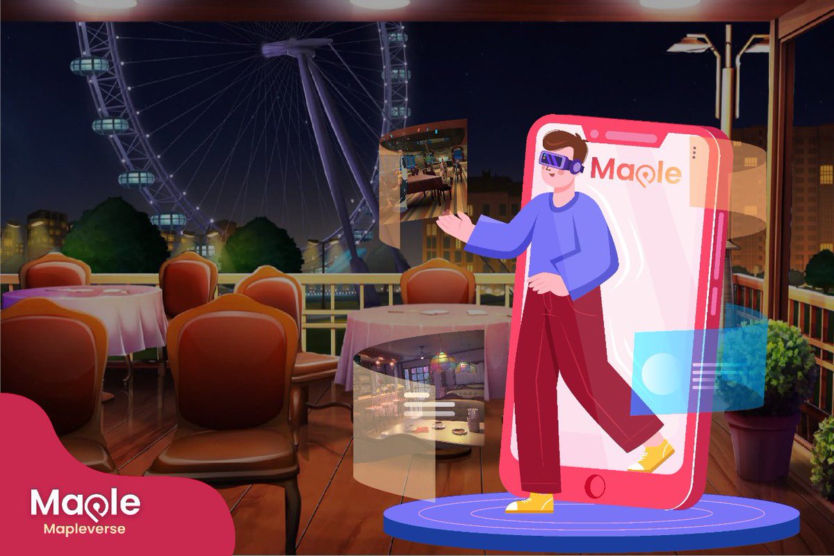 Welcome to the Mapleverse. A unique feature in Maple where we apply VR/3D to restaurant reservations to provide the ultimate experience. In the Mapleverse, users will also have the option to meet and explore cool places with their avatars. 
#tech #dating #Web3 #Metaverse #exlpore