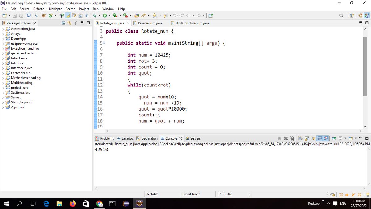 Harshit34375040's tweet photo. Completed Day 22 of the 100 Days of Code Program by CodeIN Community   , Supported by Coding Minutes and 
Today I solved the question - rotate a no
https://t.co/qv4JheJxTA
Discord community: https://t.co/lcMSNue4hB https://t.co/ccMzrPvoNA