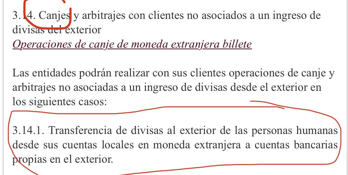 Fmolinaportela's tweet photo. @argentinagreat @FocusFinanzas @alerosenfeld La transferencia al exterior es un “canje”. El canje es un acceso al mercado de cambios en el que se intercambian dos instrumentos denominados en la misma moneda (en este caso, dólar mep y divisa). Adjunto la norma: https://t.co/vH6w3AAFwZ