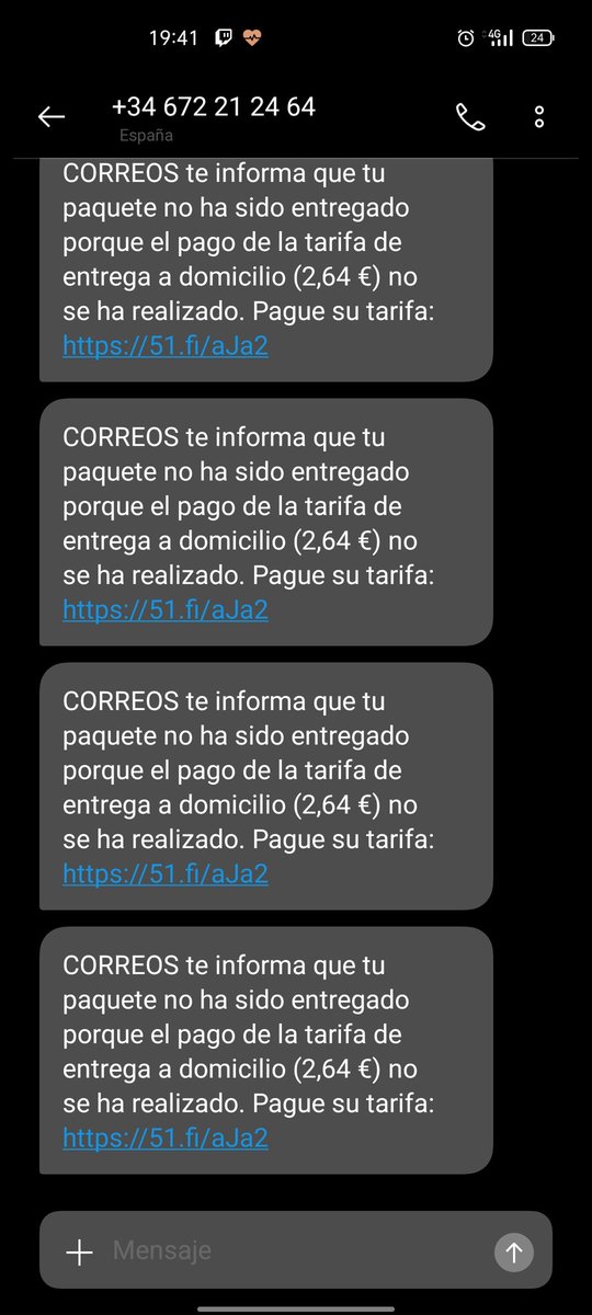 Erusso7's tweet image. #ATENCION #estafas @Correos @policia