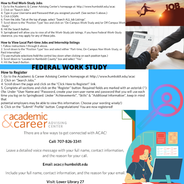 HSUEnglish's tweet photo. Student Jobs

Start exploring how to make use of your academic skills in the professional world!

We’d like to showcase HSU Handshake and Federal Work-Study opportunities with you. 

Call us for more. 707.826.3758 https://t.co/s1AEtXX2ui