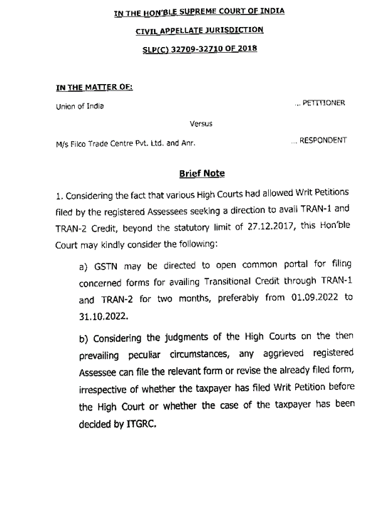 InGSTPortal's tweet photo. Supreme Court's ruling directs opening the window for taxpayers to claim transitional credits

✅ 60-day window to be opened to claim transitional credits.

✅ The decision of Delhi HC allowing the benefit to all the taxpayers has become part of the Supreme Court's order. https://t.co/SeT5SMmipR