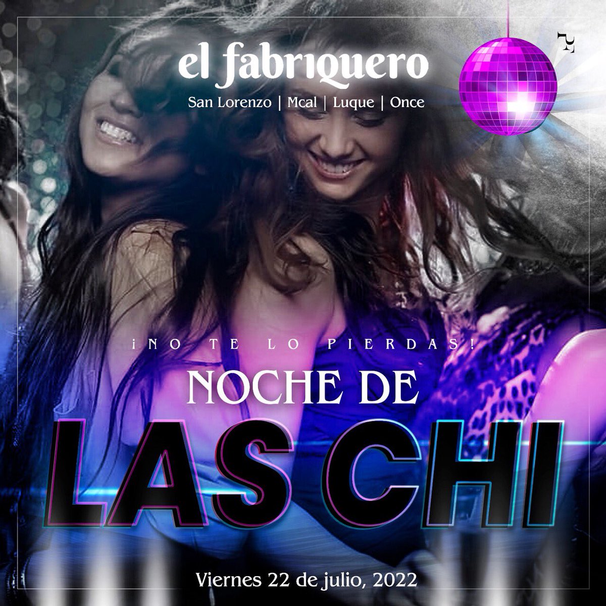 ¡ATENCIÓN CHICAS! 💃🏽🥳👱🏻‍♀️

ESTE VIERNES (22) SE VIENE ✨ LA NOCHE DE LAS CHI ✨🥂

➡️ FREE PASS (PARA ELLAS) HASTA LAS 00HS ☝🏽

➡️ 2x1 DE GIN TONIC HASTA LAS 00HS ☝🏽

Ajá, así mismo como lo leen. 

¡Las esperamos a todas! 

#ElFabriqueroPy