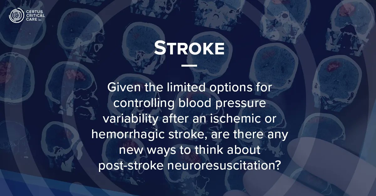 EVAC Use Case 3️⃣: #Stroke

💔 800k+ ppl/yr suffer from stroke (U.S)
🦽 ⬆️ BP variability (BPV)=⬆️ disability post-stroke
📈 Preclinical studies: EVAC ⬇️BPV by 6.5x
🚑 Use in pre-hospital and #hospital 

Seeking #healthtech &amp; #clinical partners

#Medtwitter #SoMe4Trauma