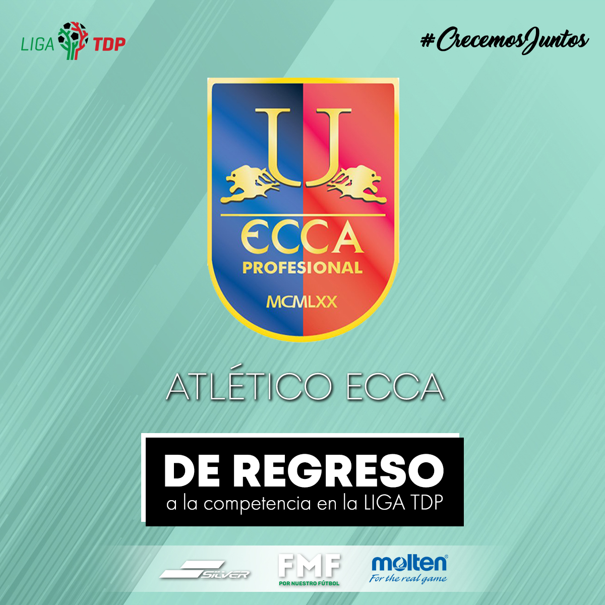 LigaTDP's tweet photo. ¡POR UNA NUEVA HISTORIA!

La Temporada 2022-2023 marcará el retorno a la actividad deportiva de la División a estas cuatro escuadras:

💚 Academia Cuextlan FC
🇹🇩 Atlético ECCA
🚩 Caudillos de Morelos
🐰 Conejos de Tuxtepec 

¡Pendientes de próximos anuncios 📢!

#CrecemosJuntos https://t.co/AbsNMTuODc