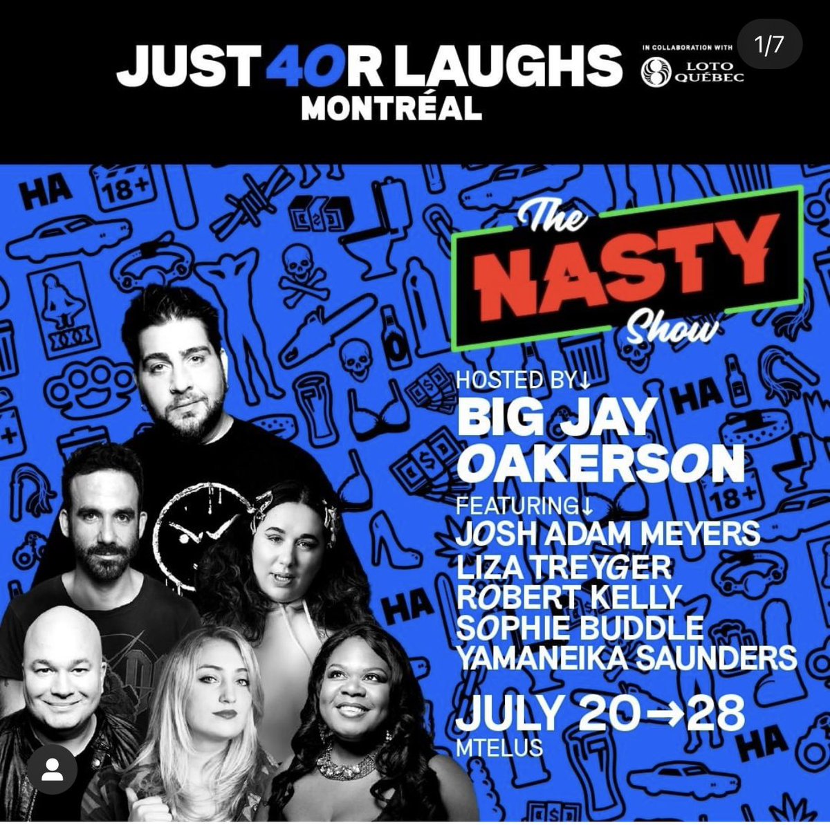 adriana_gent's tweet photo. One of @justforlaughs longest-running shows is back. Be sure to check out The Nasty Show, running from July 21-28 🤭

Visit https://t.co/LBplg0rhYa for tickets 🎟 

#jflmontreal #jflmtl #jflmtI40 #justforlaughs
#justforlaughsmontreal #thenastyshow #lotoqc #lotoquebec
#montreal https://t.co/ZuJIyJmv2J