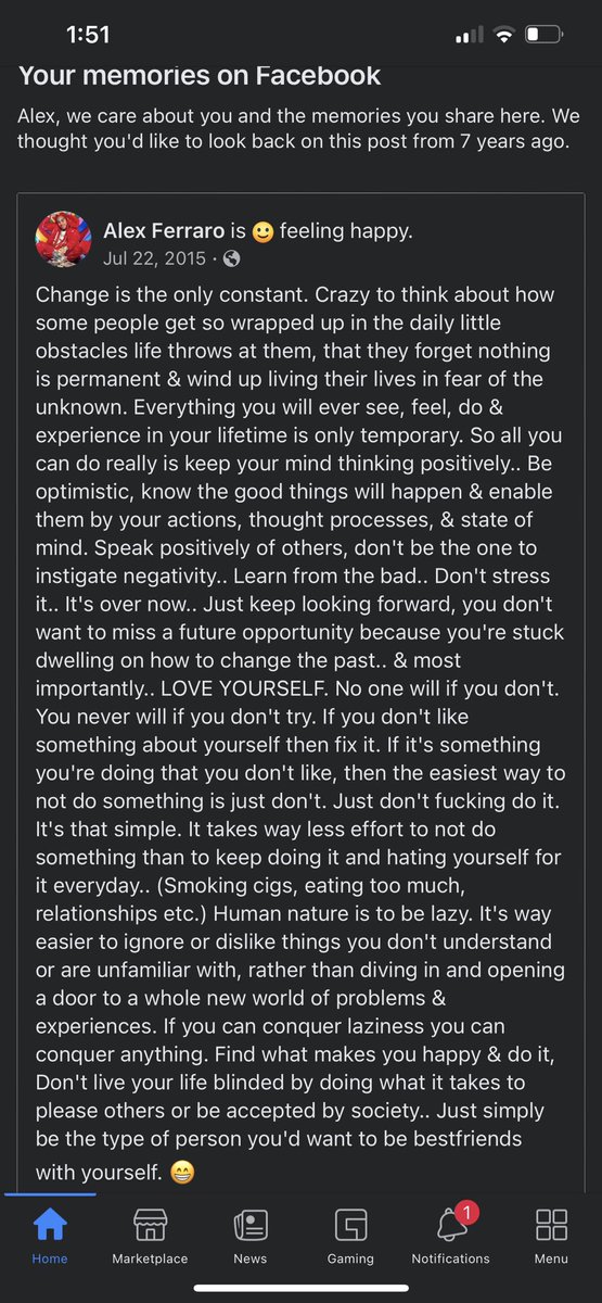 AlexjFerraro's tweet photo. 7 years later and I'm sure someone needed to read this today https://t.co/ArRpp1Demr