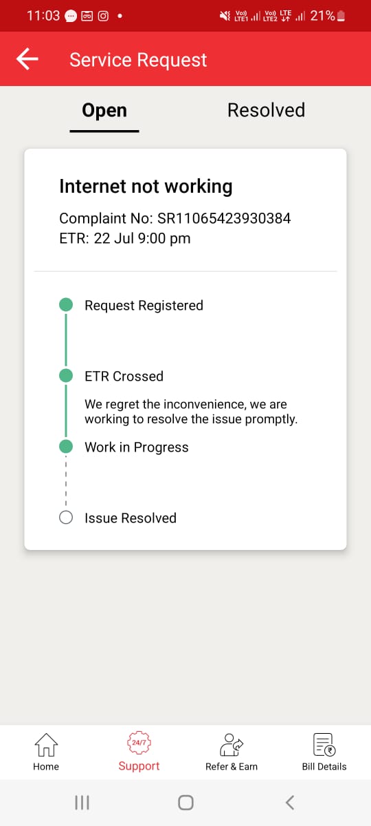 AsmitDwivedi6's tweet photo. @ACTFibernet  It's been three days and internet is still not working. Complaint was raised on 20th July around 5 p.m. The field technician guy verbally abused. We need immediate assistance and total reimbursement. Worst CSR
@Airtel_Presence @JioCare new connection needed. https://t.co/HaNmjzB1sc