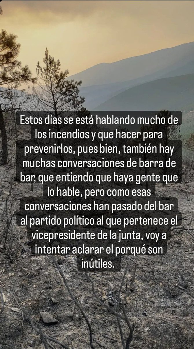 Rgr5932's tweet photo. Ante las medidas propuestas por @juan_ggallardo, vicepresidente de  #JuntaCyL, algo de educación y rigor forestal, q buena falta hace...
@BBFFLuchaCyl @AT_Brif @BomberoForestaI @eforestal @INFOCYL @naturalezacyl @eforestal @IngForestal50 @jlvazquezpaz @lauracorama @sararincon02 https://t.co/cNE0L7mun0