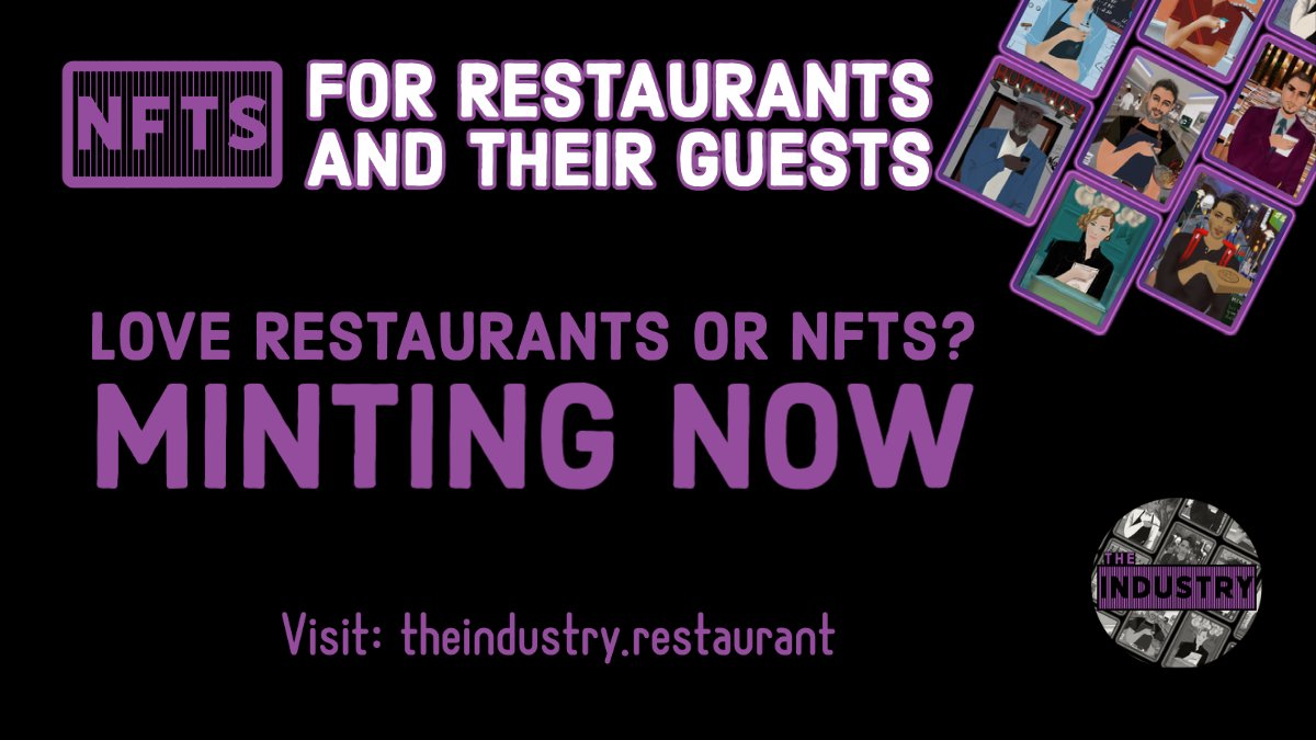 GoDevour's tweet photo. Love Restaurants or NFTS?
The Industry Collection is now Minting!

Head over to https://t.co/2JEhCR7oPU to mint yours!

#nfts #nftdrops #theindustry #restaurants #chefs #bartenders #sommeliers #dishwashers #linecooks #servers #web3 https://t.co/6xWn4Ff6go
