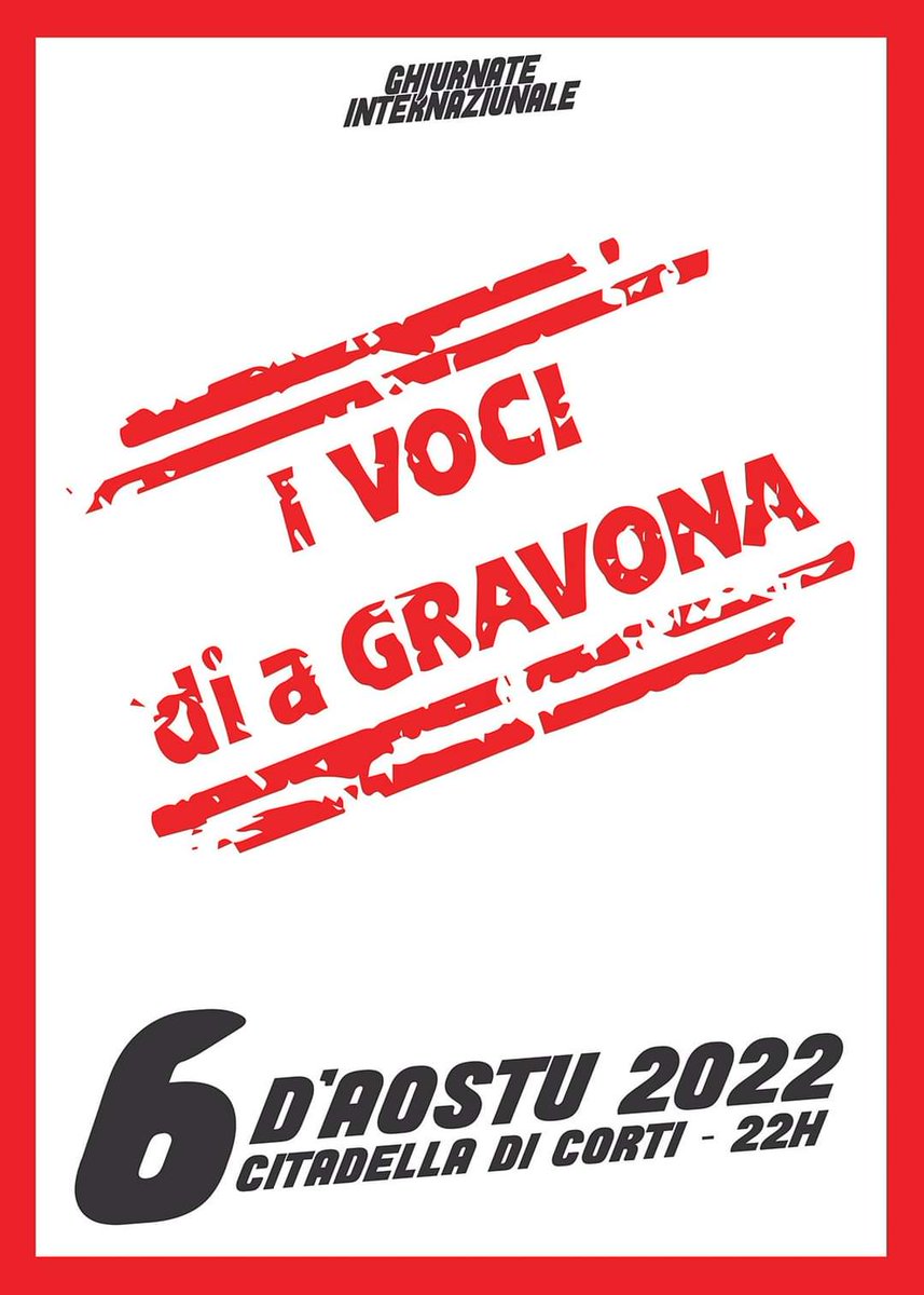 CatalunyaCorsic's tweet image. [𝐂𝐔𝐍𝐂𝐄𝐑𝐓𝐈]⭕️✅𝗚𝗛𝗝𝗨𝗥𝗡𝗔𝗧𝗘 𝗜𝗡𝗧𝗘𝗥𝗡𝗔𝗭𝗜𝗨𝗡𝗔𝗟𝗘 𝗗𝗜 𝗖𝗢𝗥𝗧𝗜 : 𝗨 𝟲 𝗘̀ 𝟳 𝗗'𝗔𝗢𝗦𝗧𝗨 !
Appuntamentu culturale dapoi 40 anni, e ghjurnate sò di ritornu :
➡️ U 6 d'Aostu cù I Voci Di a Gravona
➡️ U 7 d'Aostu cù i Chjami Aghjalesi
@CORSICA_LIBERA