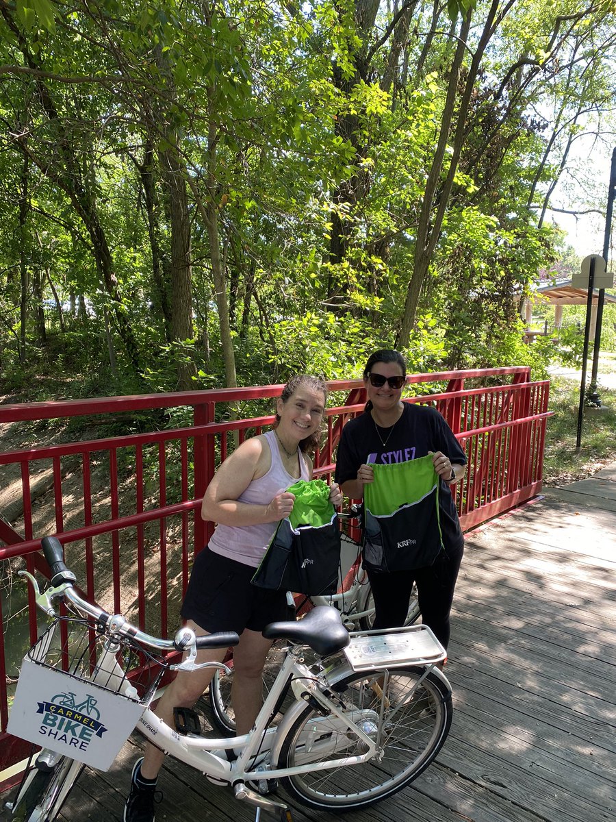 IndyKRF's tweet photo. It is for sure a #FunFriendFriday when I can be out exercising with a dear friend, check out our #KrfPR swag! https://t.co/24zrYXEDB6