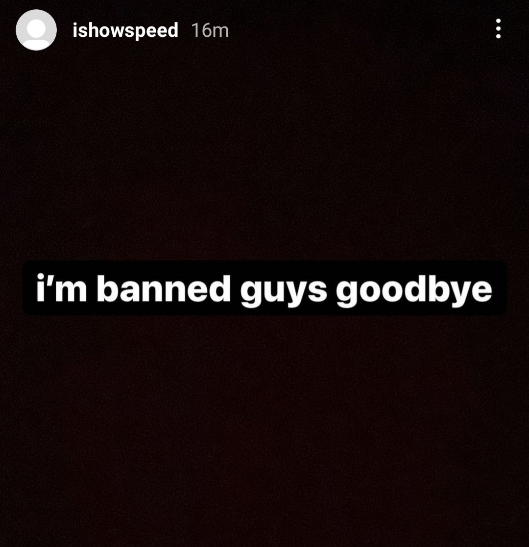 weluvopium's tweet photo. Well it has been confirmed. Speed is banned, this is just unbelievable and the fact that he would've hit 10m today is crazy. Prayers brother I know this ain't permanent. #ishowspeed #YouTube https://t.co/Ic2H1iCB83