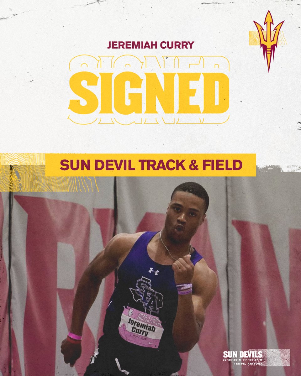 Coming to State 48 🔱

All-American sprinter Jeremiah Curry is officially a Sun Devil 😈

・60m 7.09
・200m 20.38
・100m 10.36
・400m 45.95