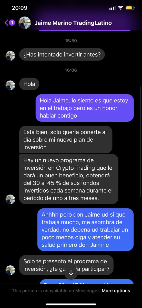 vrunomusic's tweet photo. @TradingLatino Intento de scam foto 2 y 3… desgraciadamente me bloqueó 🤣 https://t.co/KegzIRw5nJ