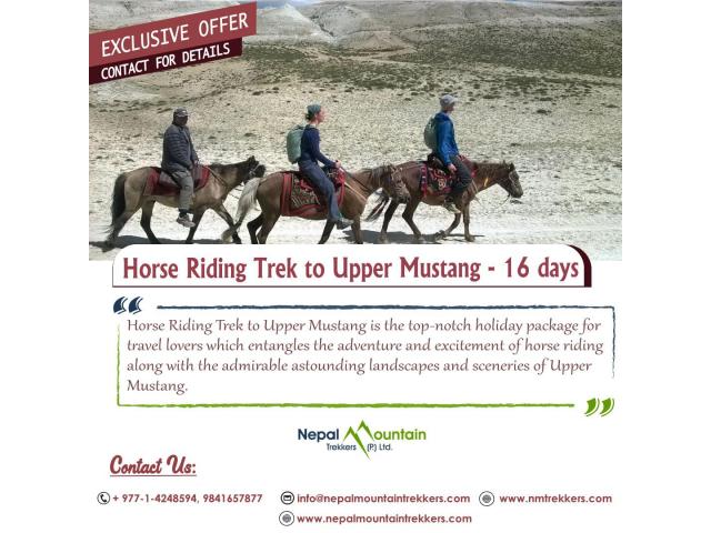 Vacation Classified: "Horse Riding Trek to Nepal's Upper Mustang" =>  ow.ly/AfGN50K2rKJ -->  Posted by <a href="/trekkersnepal/">Nepal Mountain Trekkers</a>  - #Travel #Nepal #Trek