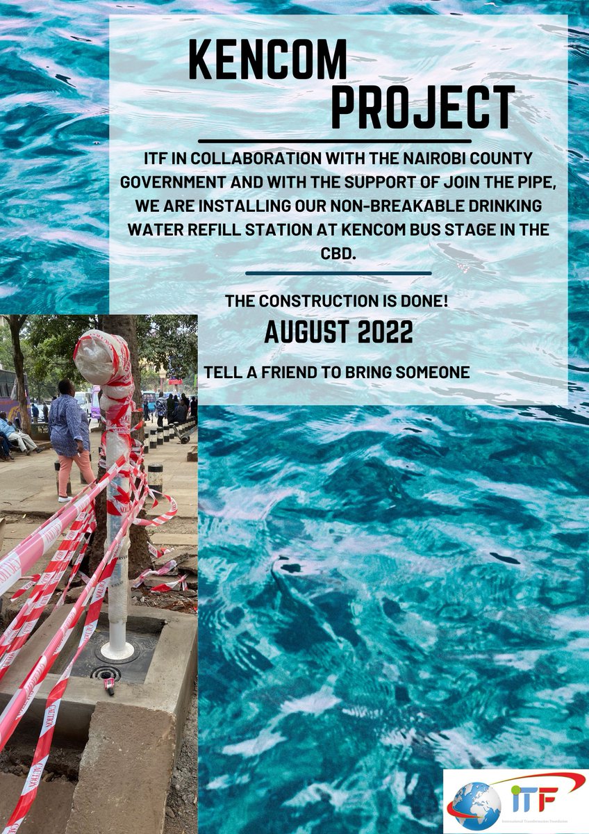 itf_Secretariat's tweet photo. The construction is DONE!
LAUNCH : August

TELL A FRIEND TO BRING SOMEONE
#ITFVolunteers #Kencomproject #Kencombusstage #cleandrinkingwater #ecofriendly #sustainability #gogreen #sustainableliving #environment #sdgs #savetheplanet #reuse #reduce #protectthenvironment https://t.co/IdjV6nSiwK