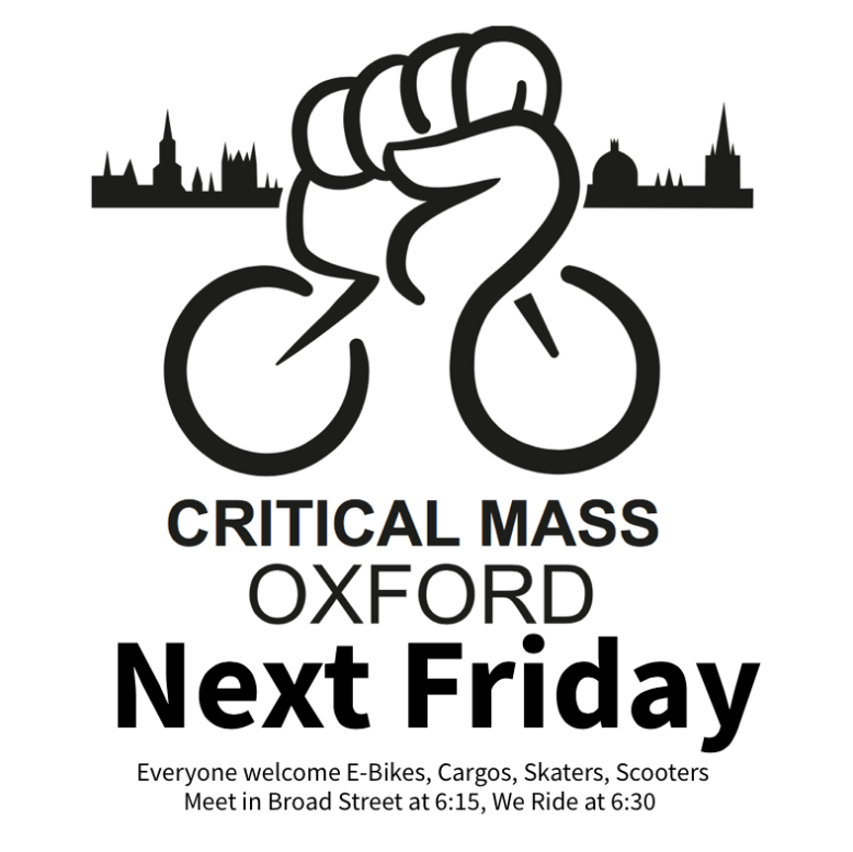 Last Friday of the Month 
Gather in Broad St from 6:15 and we ride at 6:30
@oxwalk1 <a href="/cycloxoxford/">Cyclox</a> <a href="/JoyRidersOxford/">JoyRiders Oxford</a>
<a href="/PeterBarnett/">Peter Barnett</a> <a href="/huntingowls/">Walter Cundy💙</a>
<a href="/ejngee/">Emily Gee</a> <a href="/BrokenSpokeCoop/">Broken Spoke Bike Co-op</a>
<a href="/JustThinkOXON/">Just Think</a> <a href="/SandyRuxton/">Sandy Ruxton</a>
<a href="/XR_Oxford/">Extinction Rebellion Oxford</a> <a href="/OxfordLung/">The Oxford Lung</a>
@profdanhicks <a href="/CWA_Oxfordshire/">Cycling Without Age Oxfordshire</a>
<a href="/OxfdPedestrians/">Oxford Pedestrians Association</a> <a href="/timbearder/">Cllr Tim Bearder</a>