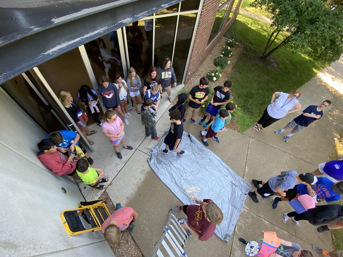 NIACCInnovWork's tweet photo. I had the pleasure of climbing the ladder and releasing the designs! It was awesome to see that even from that height many of the designs survived! #niacc @NACCE @myniacc https://t.co/Ch6wd0VE9I
