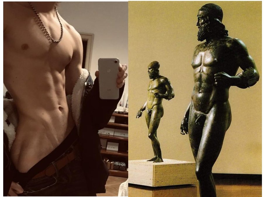 RickPatch8's tweet photo. @Laloisok You and the Riace Bronzes. Famous lookalikes. https://t.co/TLJ5a0cqj5
