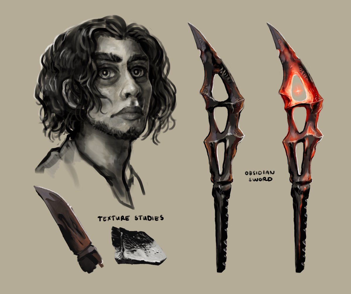 Concept art for a DnD warlock (well, mostly a warlock’s weapon) that I did on stream today!