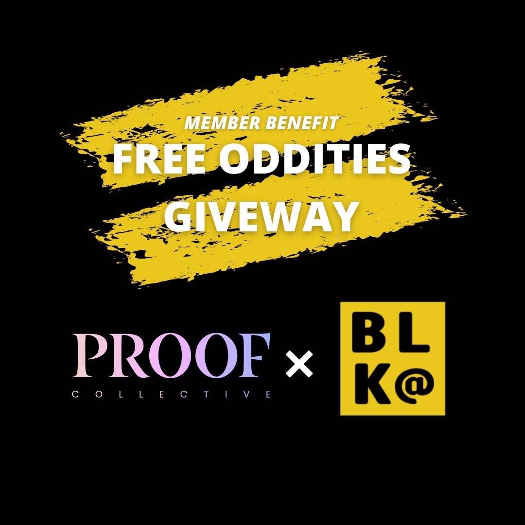 I'm so excited to share that <a href="/Blackatxyz/">Blackatxyz.eth</a> was selected as a community partner by <a href="/proof_xyz/">PROOF</a>! We were given <a href="/oddities_xyz/">Moonbirds Oddities</a> to share with our members and I can't tell y'all how excited they are. If you're a Black@ member, check out Telegram for details on the allocation!