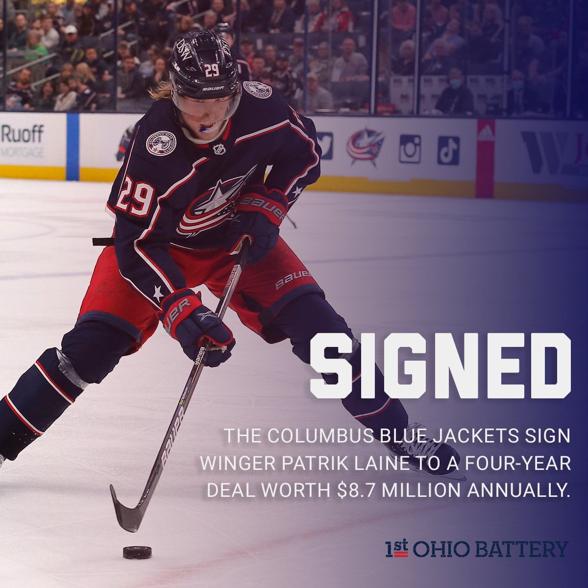 1stOhioBattery's tweet photo. Patrik Laine is in the fold, and the NHL's Eastern Conference is now on notice.
#CBJ https://t.co/a2sgv4MRzd