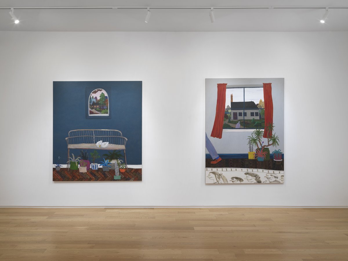 alexberggruen's tweet photo. In #TomHowse's #paintings, that which is recognizable is recast, creating a sense of dream-like familiarity: what at once may appear to be a rug morphs into a space beneath the floors; once a painting or window, then a miniature universe on a wall.

https://t.co/IGDd0Jt4Pj https://t.co/RwsF9H6jJw