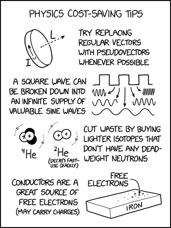Physics Cost-Saving Tips xkcd.com/2649/ m.xkcd.com/2649/