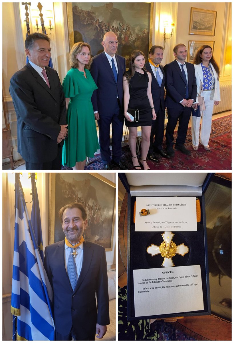 Prof Kypros Nicolaides has been bestowed today, 22 July the Gold Cross of the Order of the Phoenix by FM <a href="/NikosDendias/">Nikos Dendias</a> on behalf of <a href="/PresidencyGR/">President GR</a> for his revolutionary work in Fetal Medicine that give prominence to Greece's universal values of philanthropy and kindness <a href="/GreeceMFA/">Υπουργείο Εξωτερικών</a>