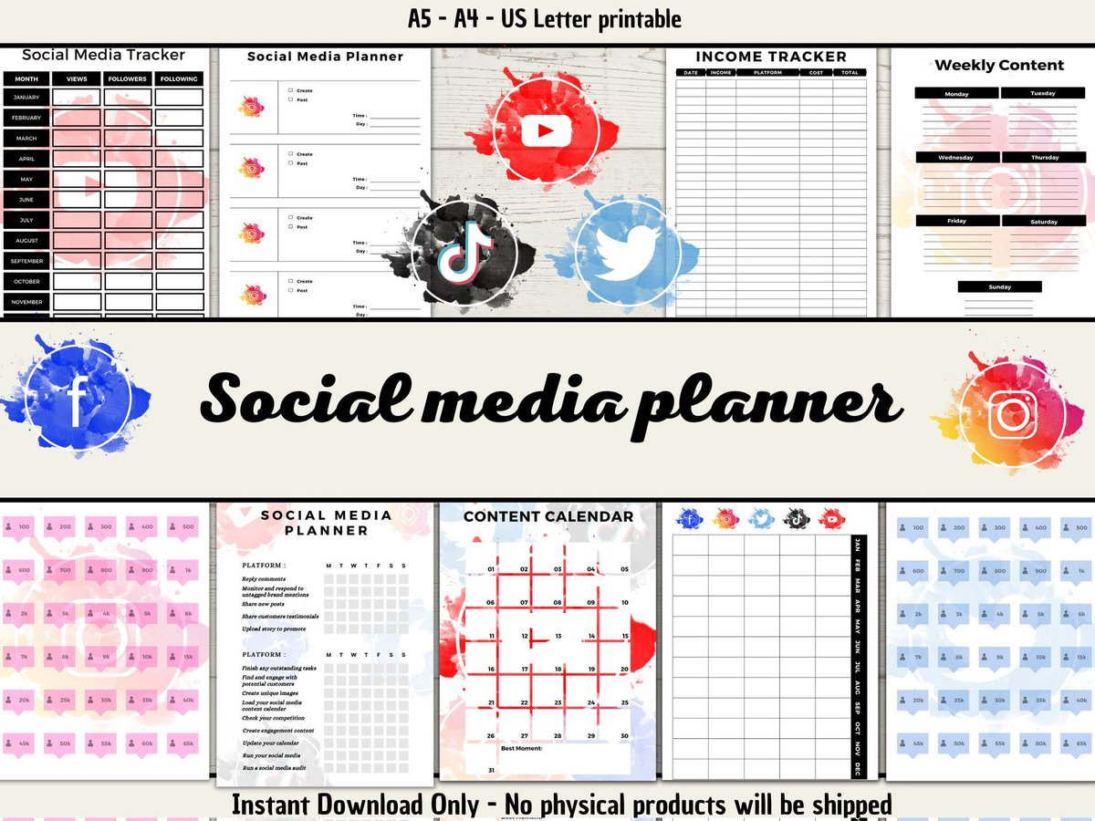 Blij om mijn nieuwste toevoeging aan mijn #etsy shop te kunnen delen: Social Media Planner, You Tube Planner, Facebook Planner, Instagram Planner, Twitter Planner, Tiktok Planner, Printable Planner. #socialmediaplanner #socialmedia #instagramplanner etsy.me/3PvxiEC